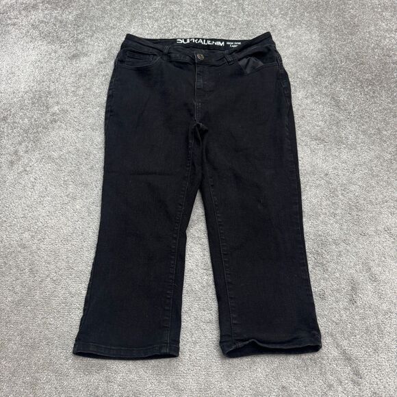 Supra Denim - Supra Denim High Rise Capri Cropped Jeans Womens 14 Black Stretch Casual 32x20